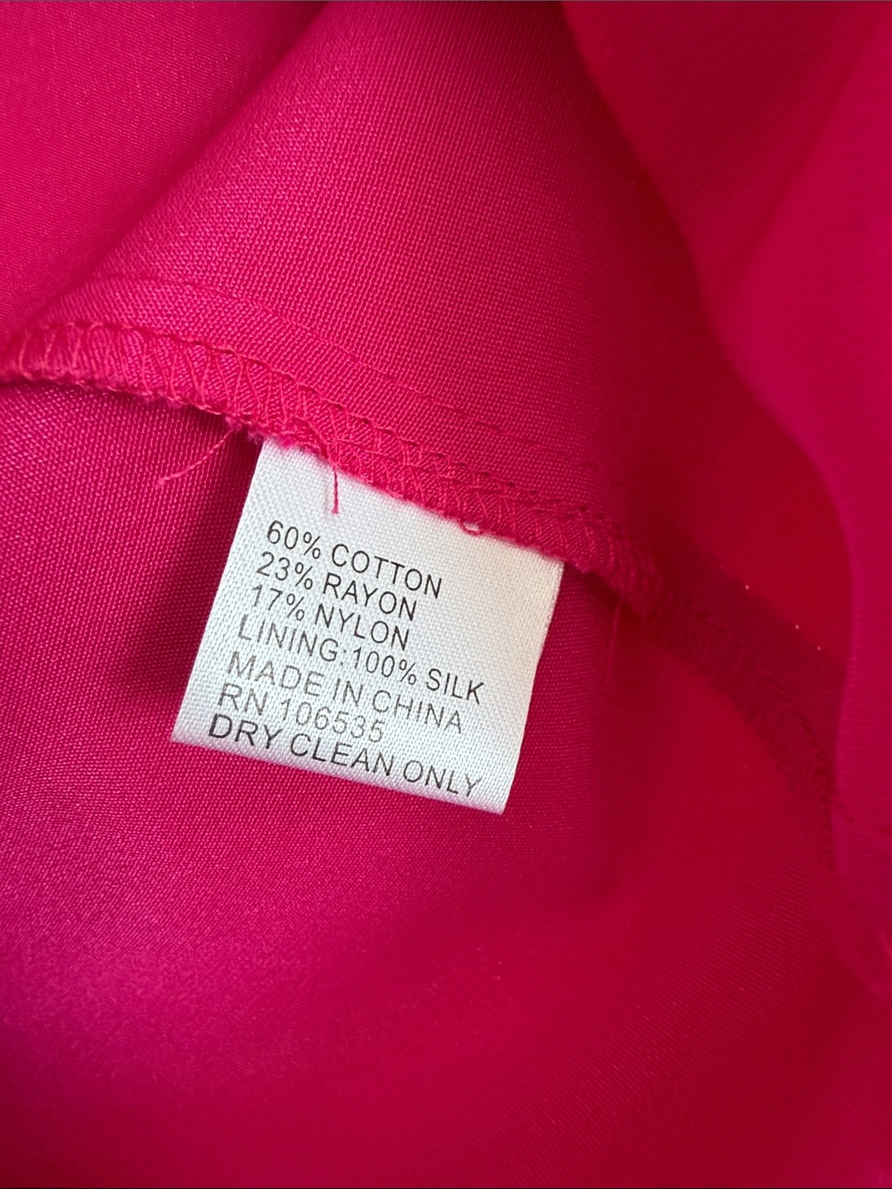 Madison Marcus Small Fuchsia Sheath Dress with Pink Tweed Panel & Striped Straps - Picture 5 of 9